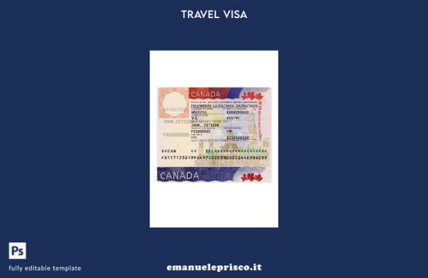 modello attuale di visto di viaggio per il Canada in stile verificato